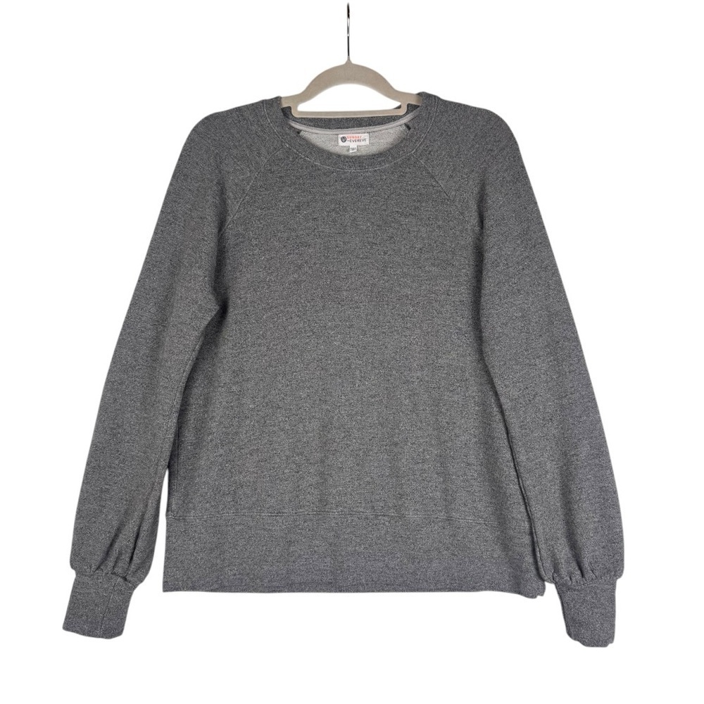 Sundry for Evereve Sweatshirt Size 0 Heather Gray Pullover Stretch Terry